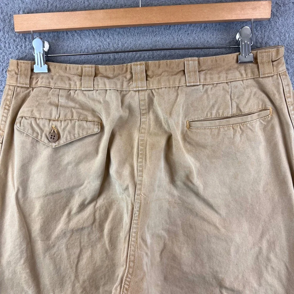 Vintage 70s Sears Active Sportswear Mens Tan Canvas Work Pants Carpenter 34x26